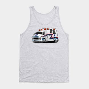 Paramedic EMT Ambulance Rescue Truck Cartoon Tank Top